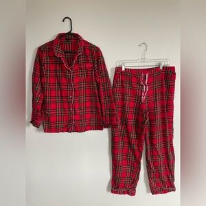 Flannel Red Plaid Pajama Set size medium women’s
